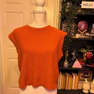 Orange knitted vest